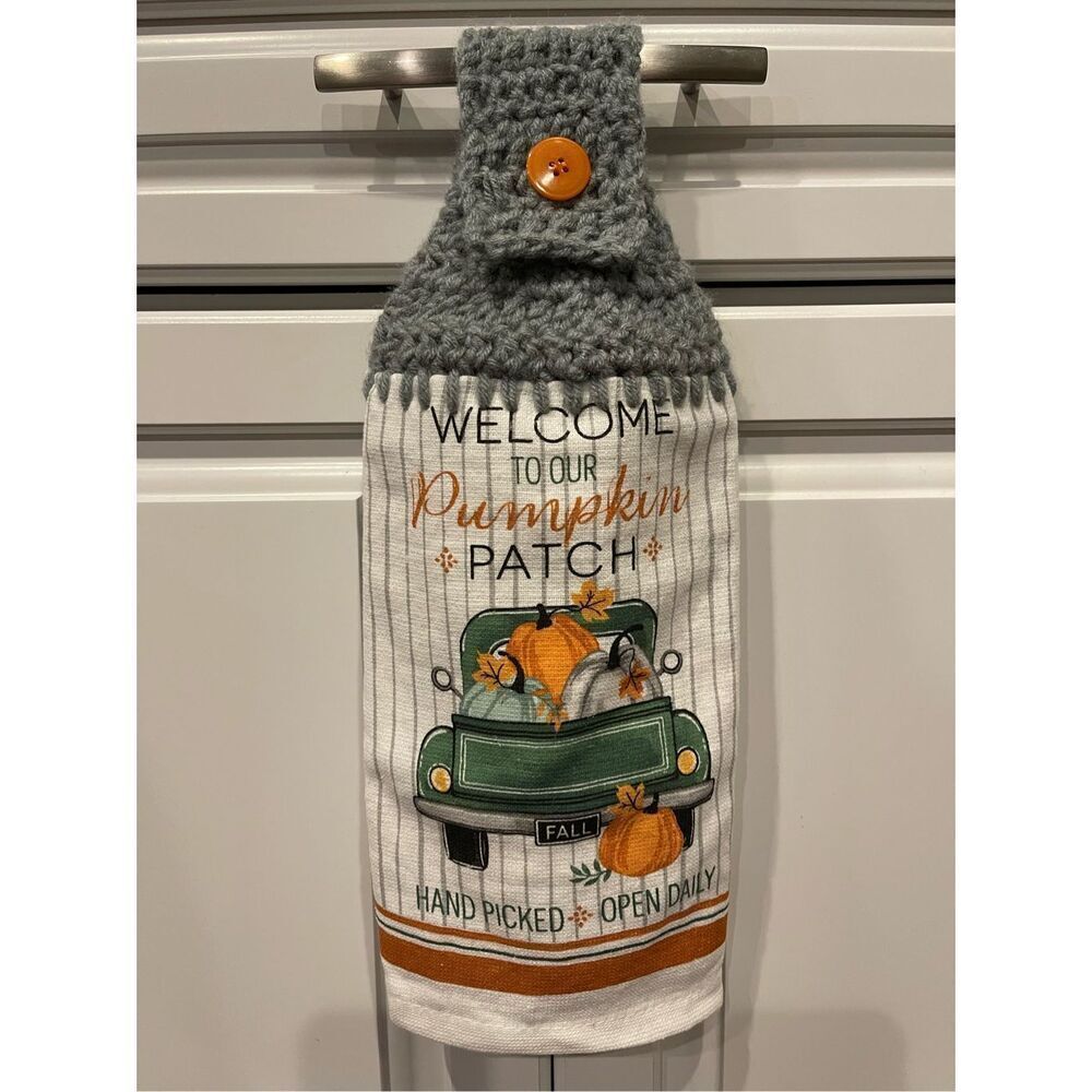 Crochet Top Kitchen Towel- Pumpkin Patch